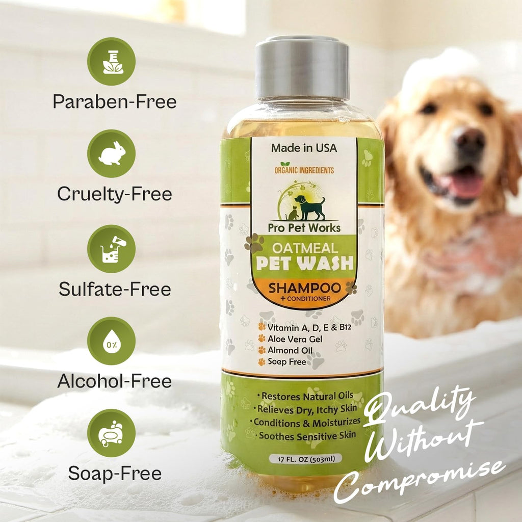 Oatmeal Dog Shampoo and Conditioner for Allergies, Itching and Sensitive Skin - Smelly, Itchy Pet Cleaning Supplies