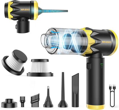 Car Vacuum Portable Cordless, 22Kpa Mini Vacuum with Brushless Motor | Up to 35‑Min Runtime, 4-in-1 Vacuum/Air