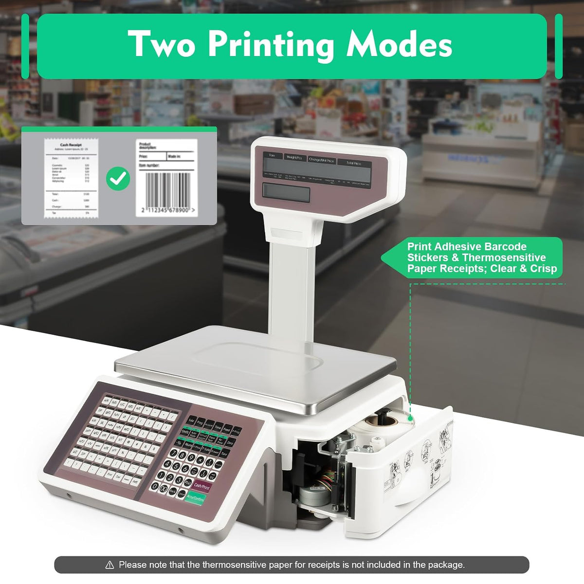 Label Printing Scale, 66.1Lbs Digital Deli Meat Food Computing Retail Price