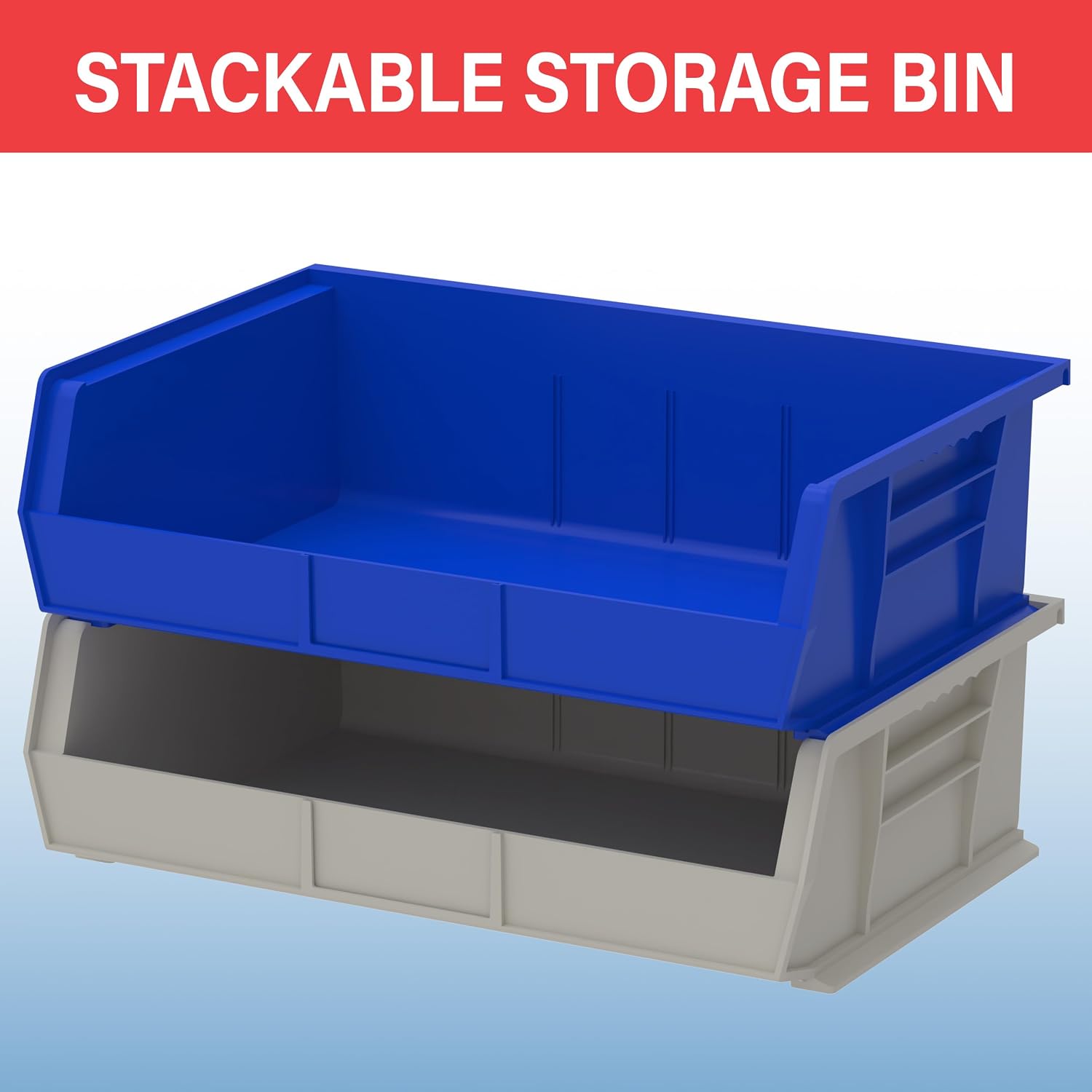 30255 AkroBins Plastic Storage Bins, 11"x16"x5", Yellow, 6-Pack | Space-Saving Stackable Bins for Garage, Pantry