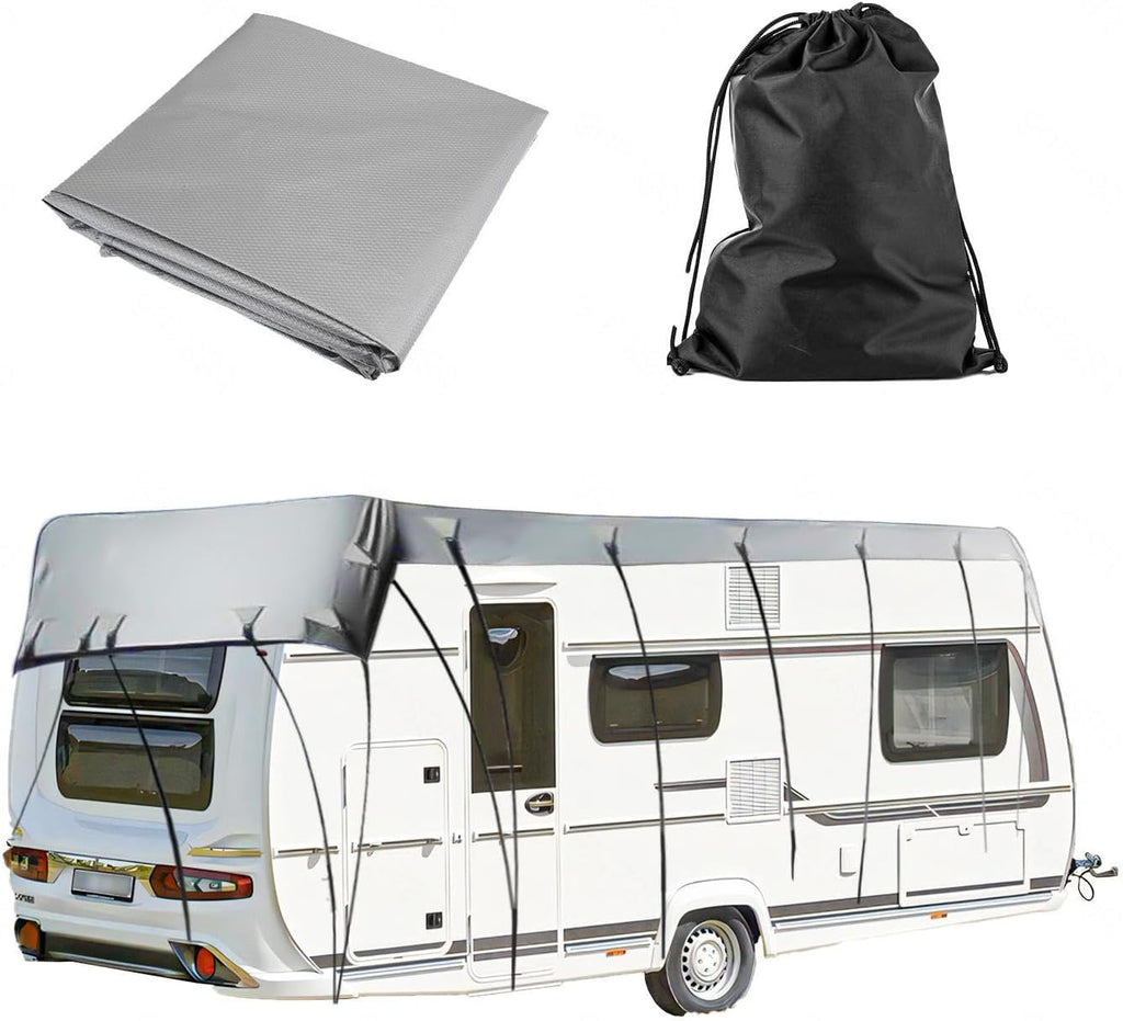 Rv Cover 210D Waterproof Oxford Cloth Travel Trailer Cover Wind, Rain and Snow Proof Class C Rv Cover Rv