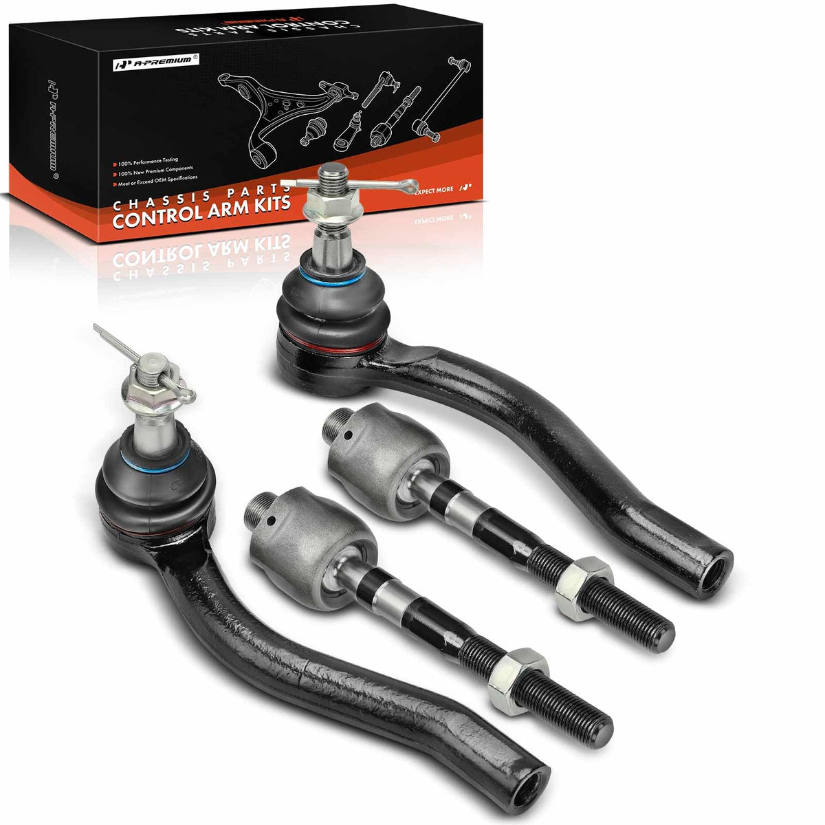 A-Premium Front Inner & Outer Tie Rod End Kit, Compatible with Nissan