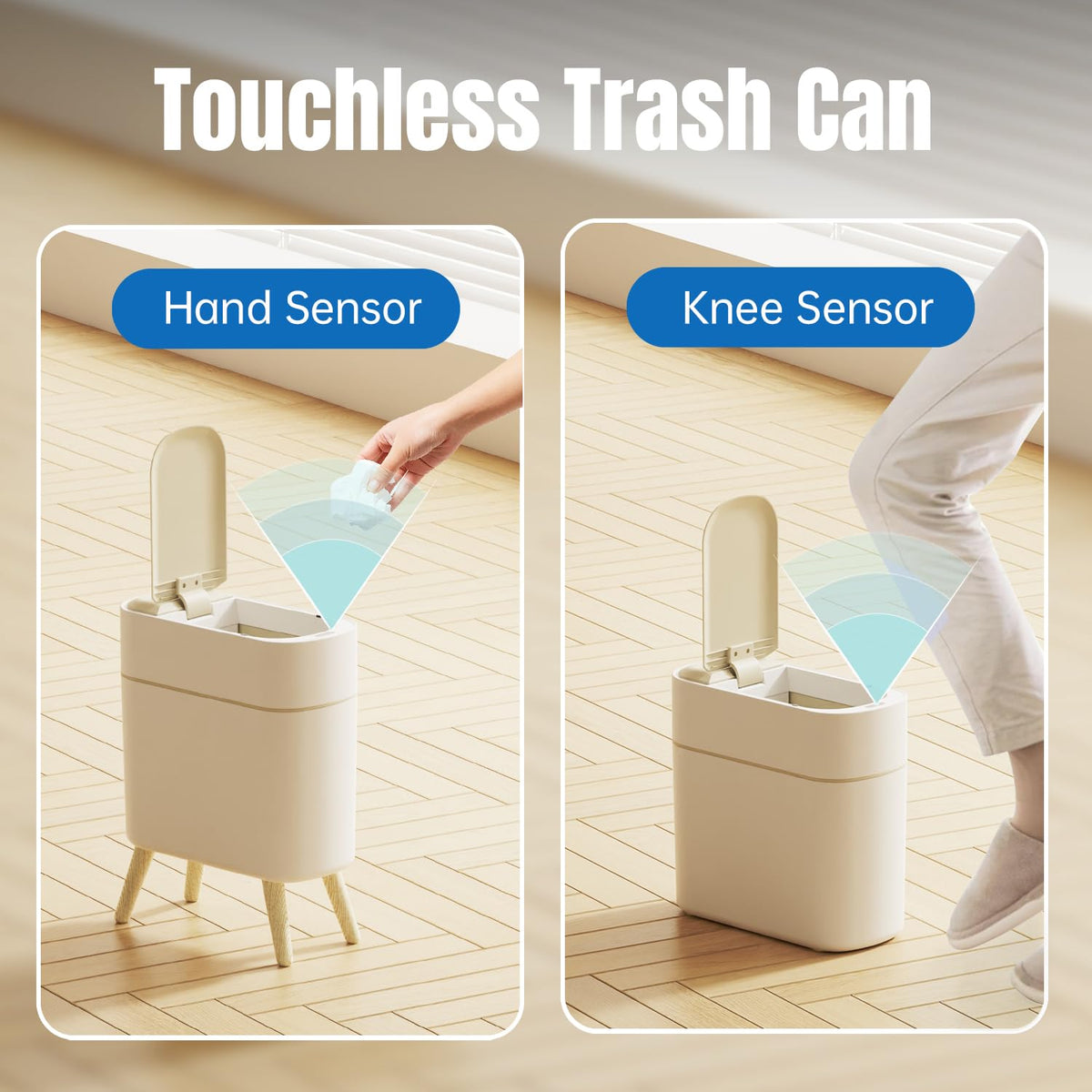 Motion Sensor Bathroom Trash Can with Lid - 2.5 Gal Smart Trash Bin