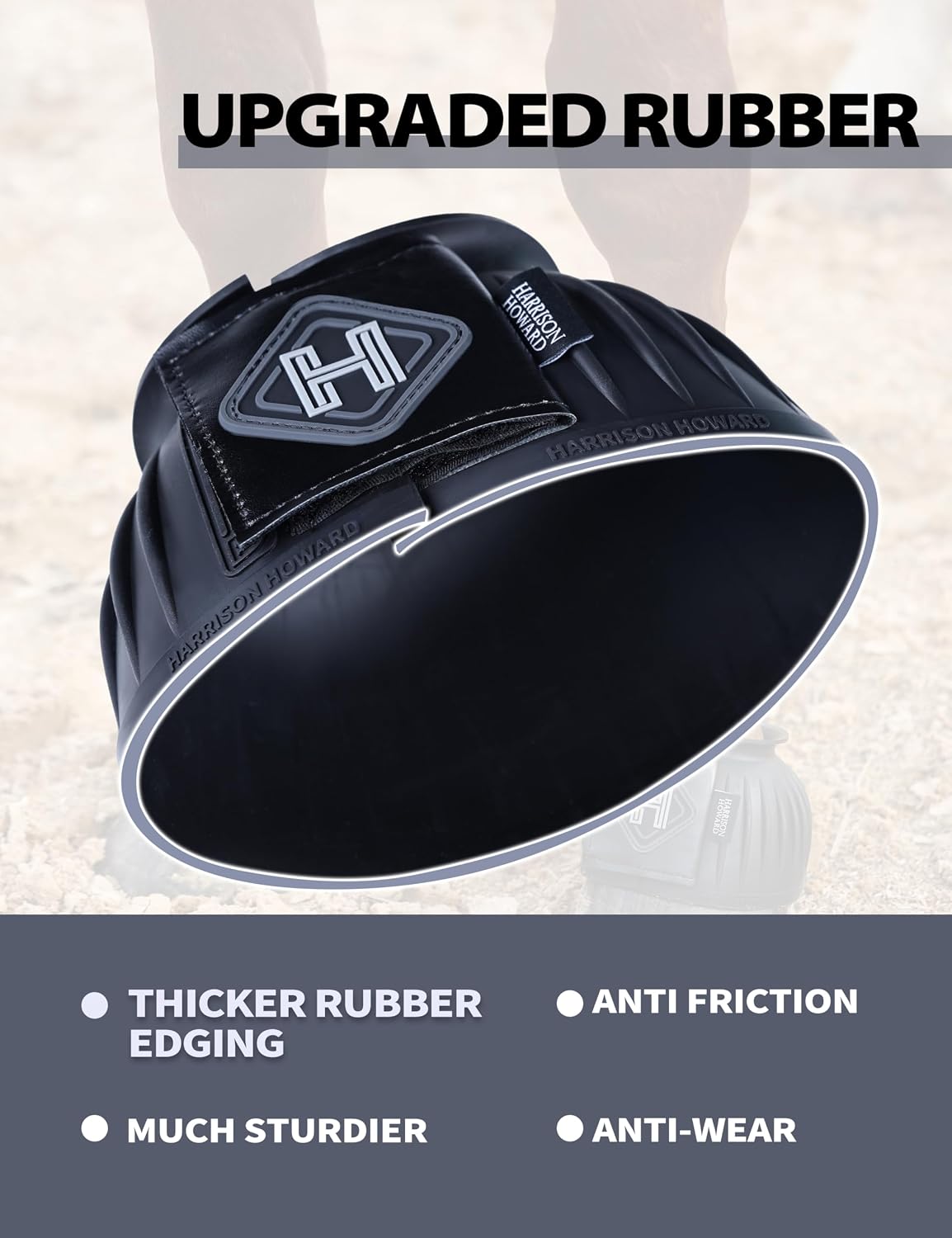 4/Pack Rubber Pull-on Bell Boots, Hoof Overreach Protection