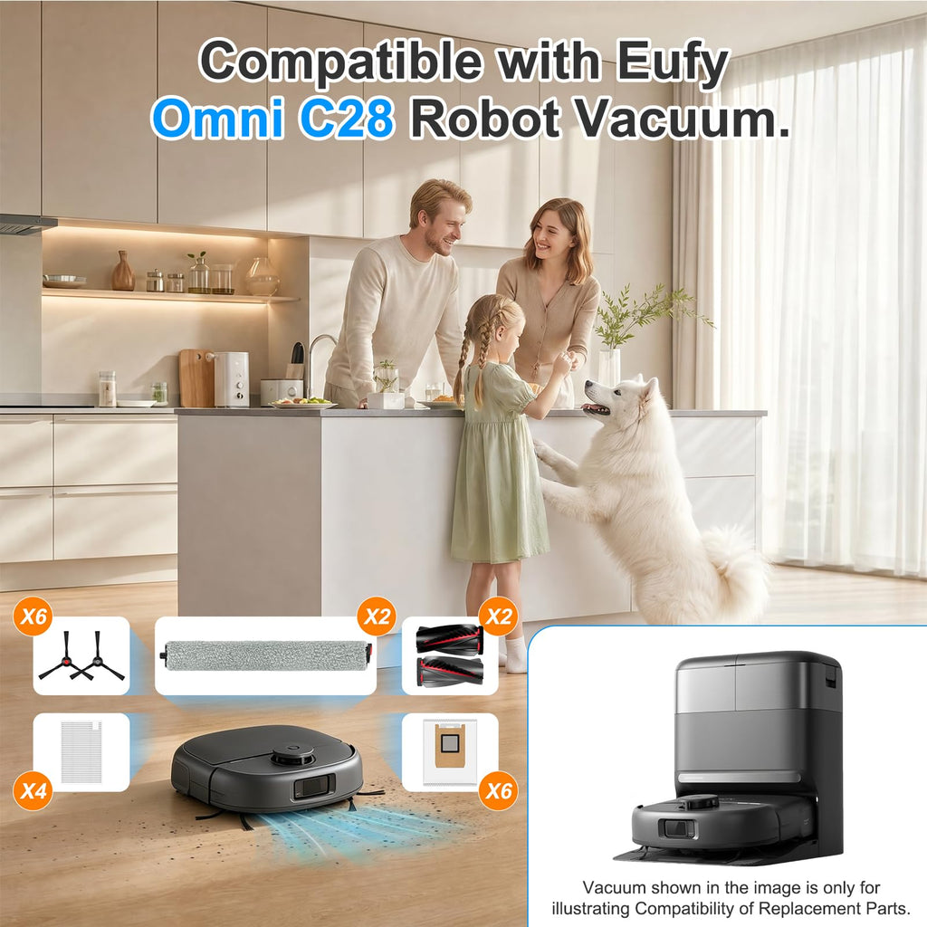 C28 Replacement Parts Accessory Kit Compatible with eufy Omni C28 Robot