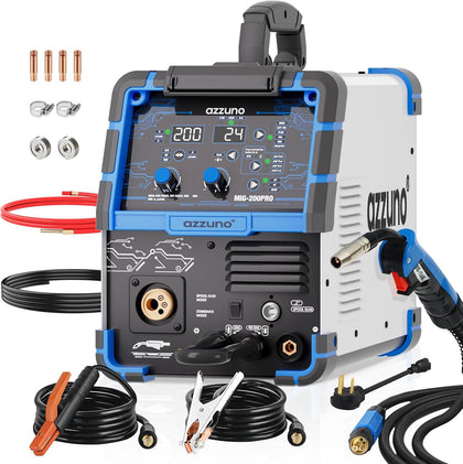 200A MIG Welder, 110V/220V 8-in-1 Aluminum MIG Welding Machine | 8 in 1 Welding, Flux Core MIG, Gas MIG, Gas MAG