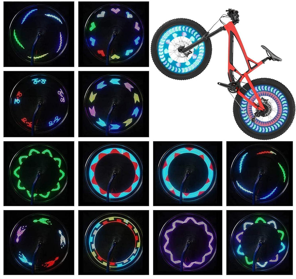 Bike Wheel Lights (2 Pack) - Waterproof LED Bicycle Spoke Tire Lights - 30 Different Patterns Change - Bike