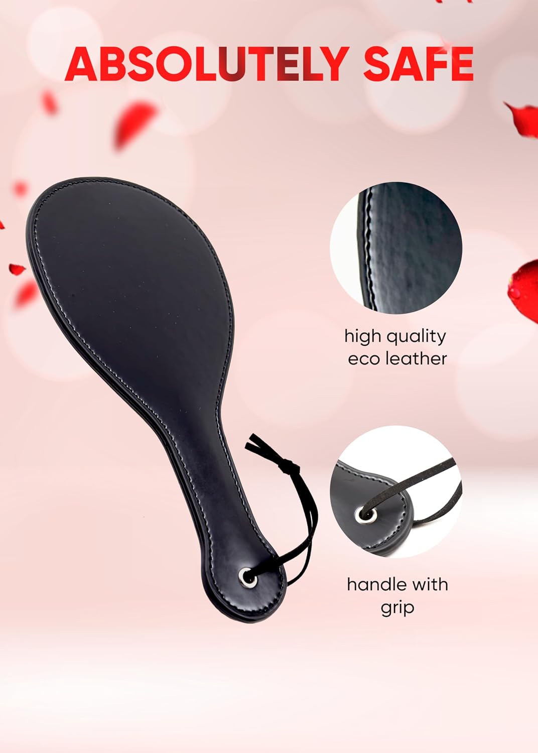 Riding Crop Leather Horse Whip for Equestrian Sports Costume Accessories Round Black 10.6 inch
