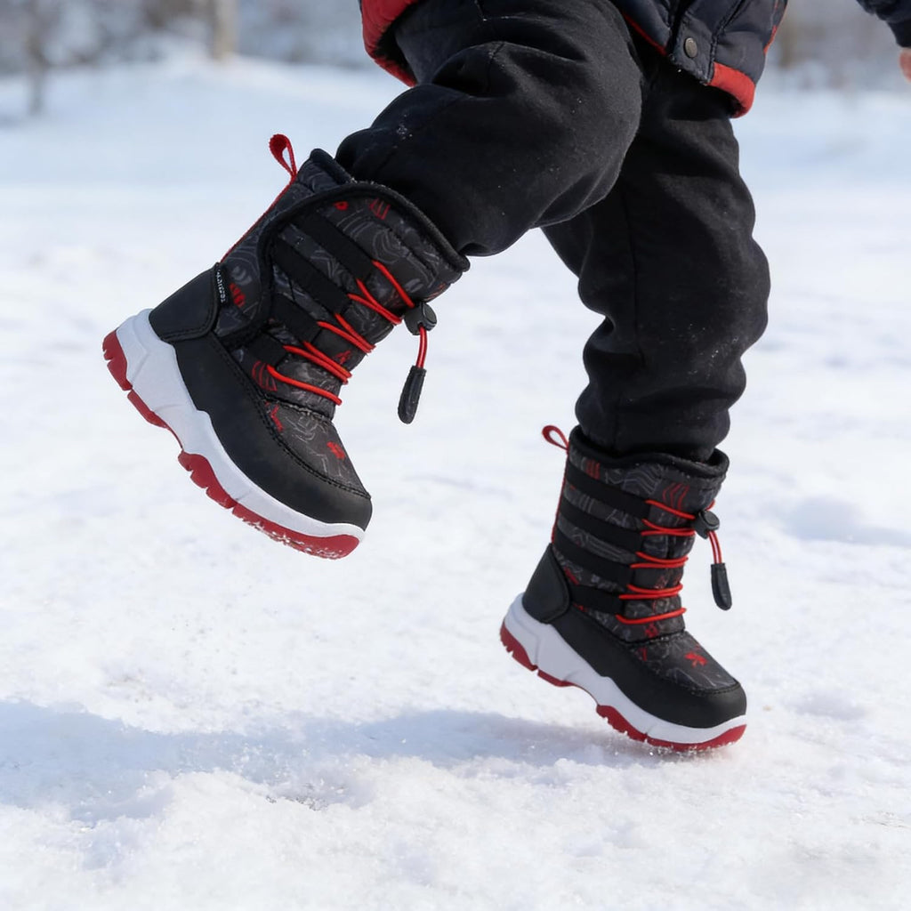 Winter Snow Boots for Boy and Girl Outdoor with Fur Lined(Toddler/Little Kids)
