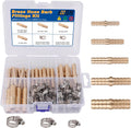 32PCS Brass Hose Barb Fittings Barb Splicer Mender Hose Fittings Kit 3/16" 1/4" 5/16" 3/8" 1/2" Barbed Air Hose