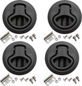 MDEOOSKY 4PCS Boat Latches, 2" Slam Latch Hatch Round Pull Marine, Boat Flush Pull Hatch, Latch Locking for Boat, Handle Round Deck Hatch, Black