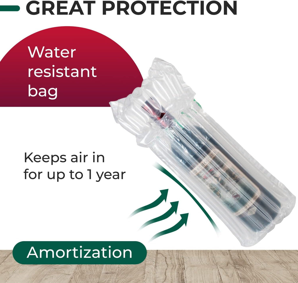 Inflatable Wine Bottle Protector Bags for 750 ml Bottles, Pack of 10 - Reusable Air Column Bags for Packing, Travel