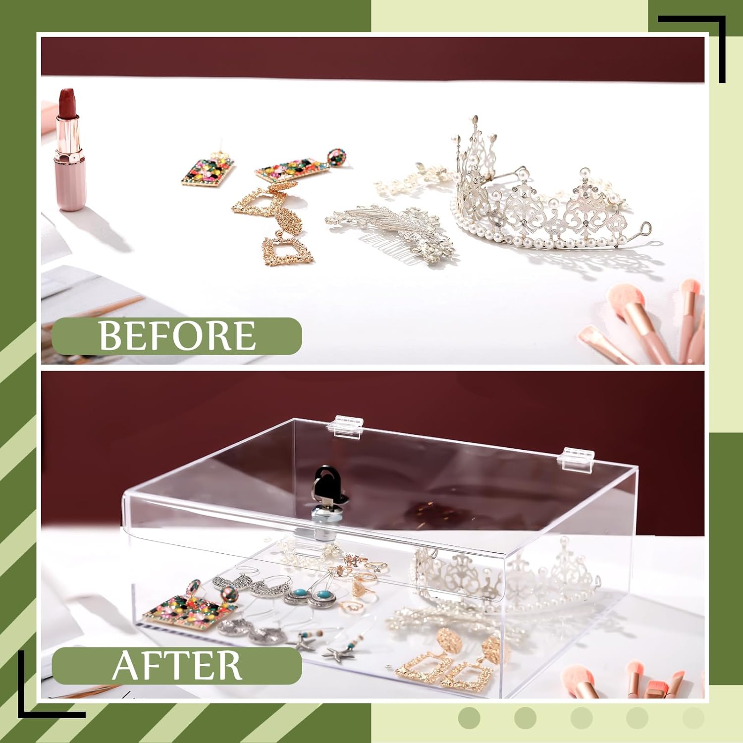Clear Acrylic Locking Display Case with Keys Large Medication Lock Box Snack Fridge Lock Acrylic Figure Display Case