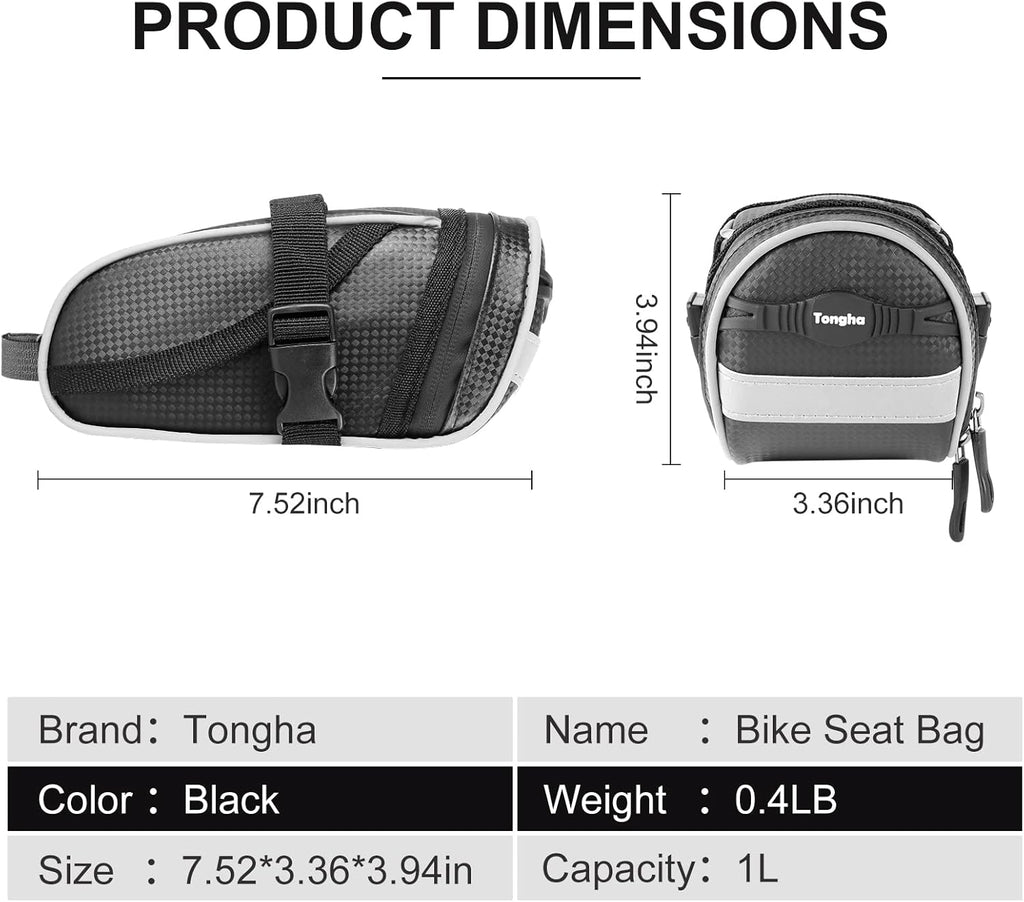 Bicycle Seat Bag Water Proof,Bike Pack Under Seat,Wedge Saddle Bag for Bike,Cycling Accessories