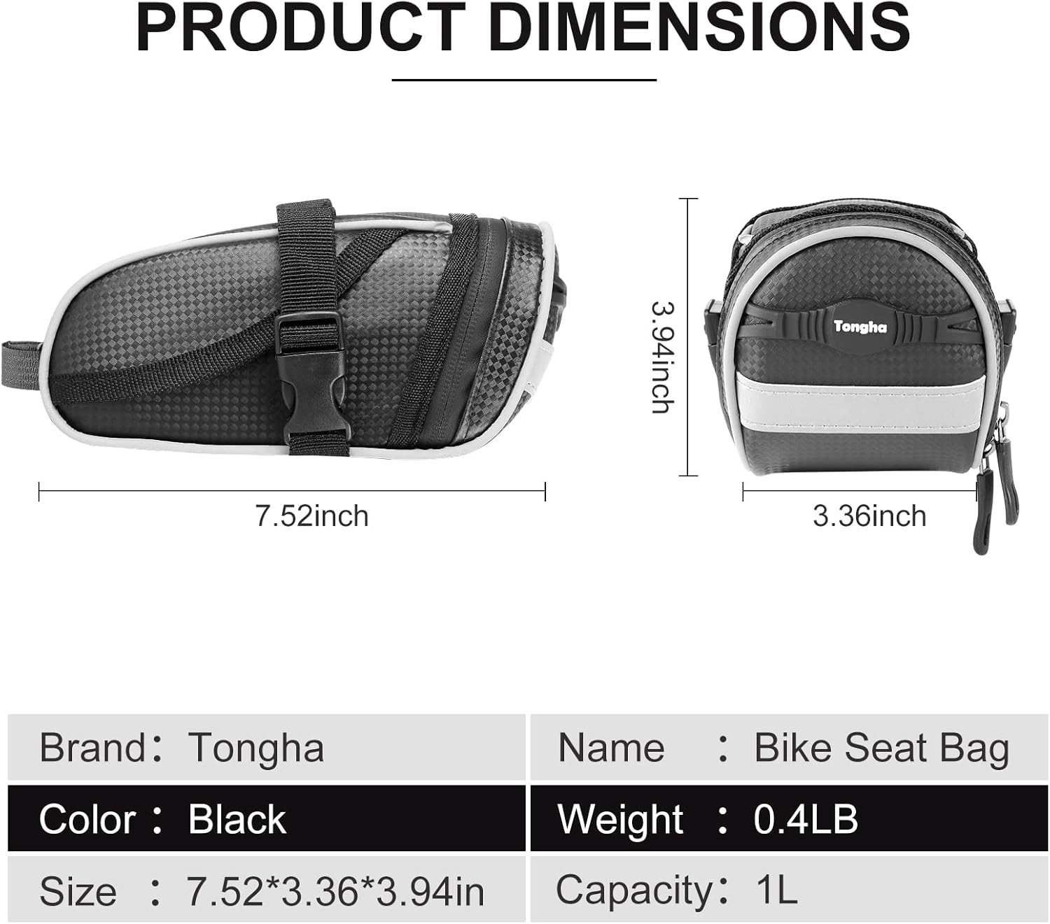 Bicycle Seat Bag Water Proof,Bike Pack Under Seat,Wedge Saddle Bag for Bike,Cycling Accessories