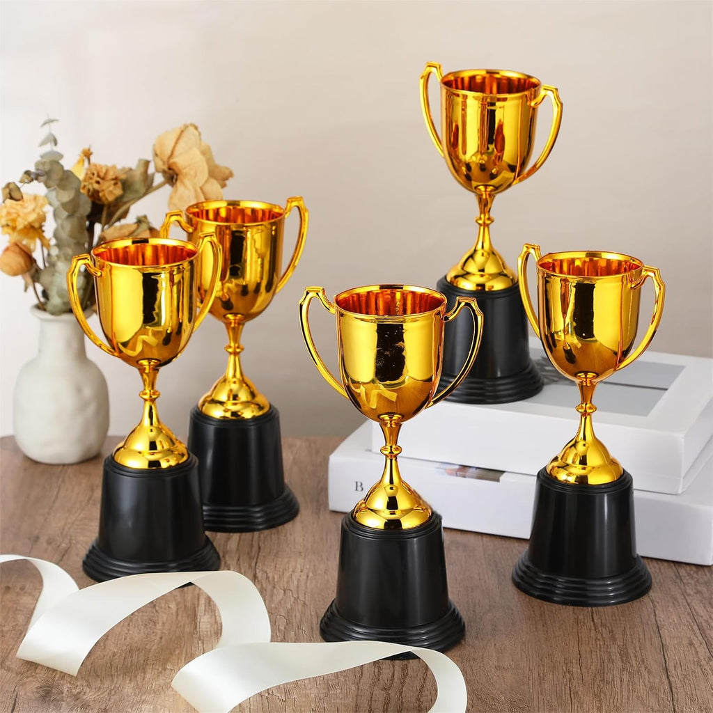9 Inch Gold Trophy Award Gold Award Cup Employee Coworker Appreciation Gifts Golden Plastic Trophy for Thank You