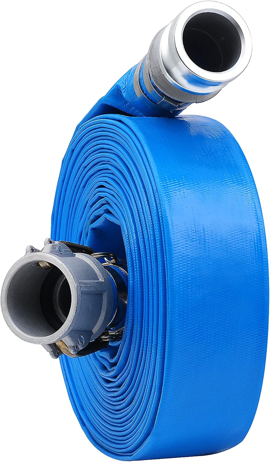 1 inch x 50ft PVC Lay Flat Discharge Hose With Aluminum Camlock C & E