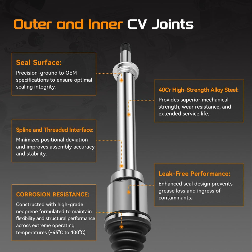 2PCS Front CV Axle Shaft for Ford Escape Lincoln MKZ