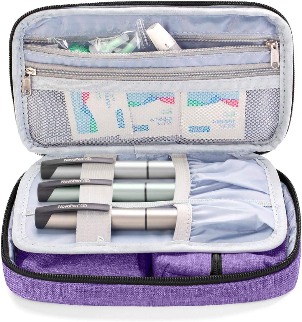 Diabetic Supplies Travel Case, Purple