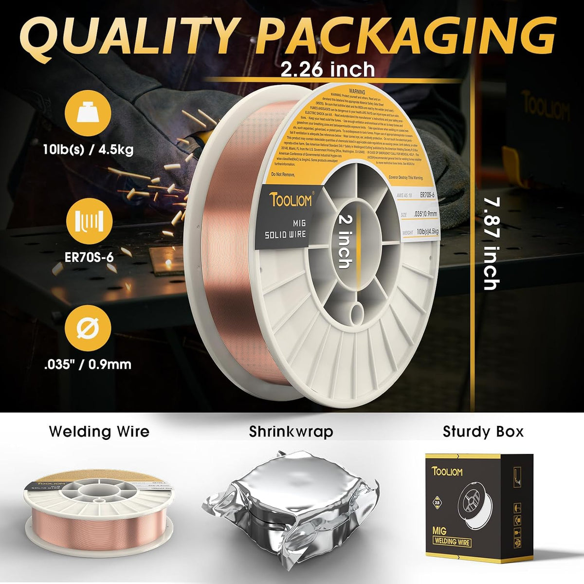 TOOLIOM ER70S-6 0.035" Mild Steel MIG Welding Wire 10LB