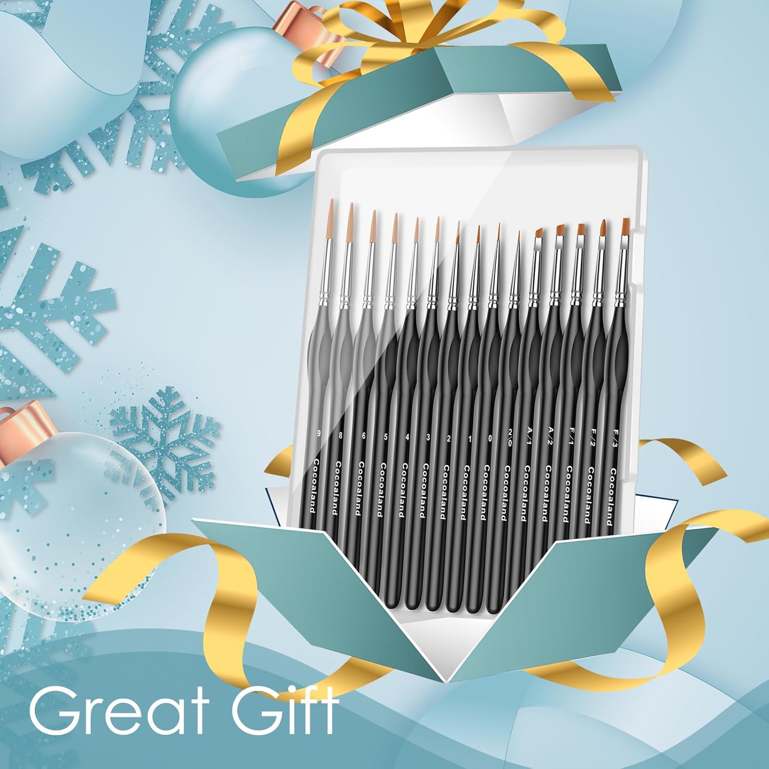 Miniature Paint Brushes,15Pcs Small Fine Tip Paintbrushes, Micro Detail Paint Brush Set, Triangular Grip Handles Art