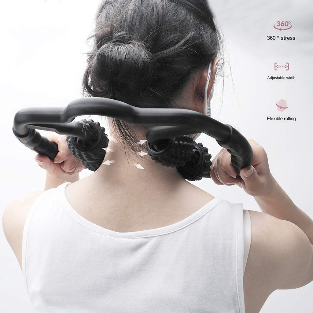 4 Wheels Foam Roller Muscle Massager for Leg Neck Hand Arm,Trigger Point Muscle Relax Massager Indoor Sports Yoga