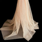 Glitter Tulle Fabric, 60" Wide Champagne Tulle Fabric 10 Yards