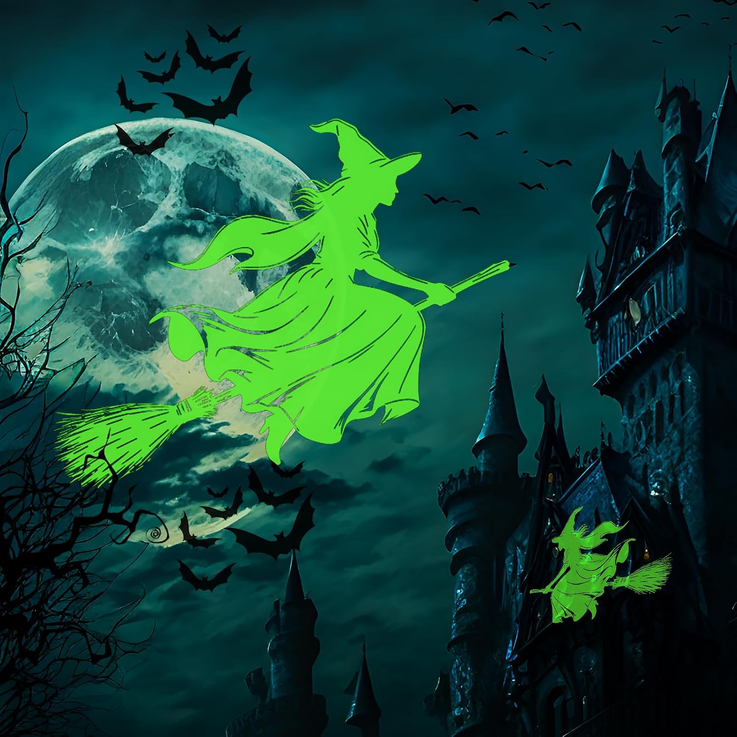 12 in 1 Halloween Projector Outdoor Indoor - 3D Dynamic Skull/Ghost/Spider/Bat Halloween Decorations,Waterproof