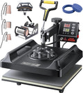 Heat Press Machine 8 in 1 Combo T Shirt Printing Machine 15x15 Black | Multifunction Transfer Machine Sublimation for