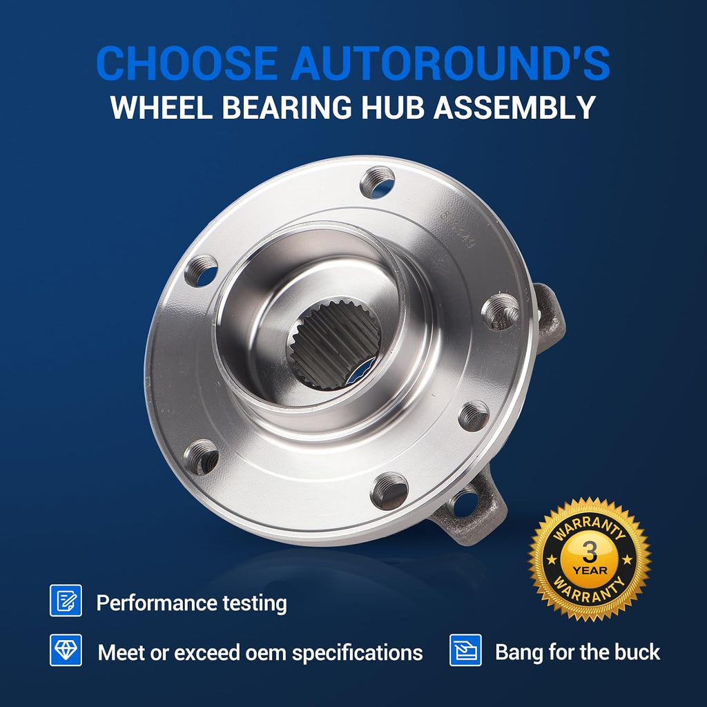 Autoround 513349 Front Wheel Hub Assembly Fits 14-23 Jeep Cherokee