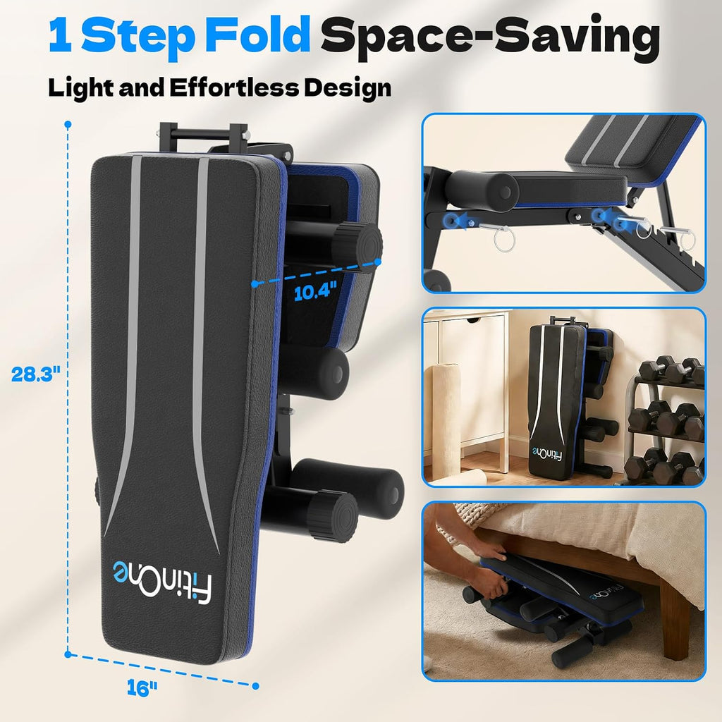 Adjustable Folding Weight Bench for Home Gym, 660 lbs Capacity Multi-Functional Workout Bench Sturdy Durable for Full