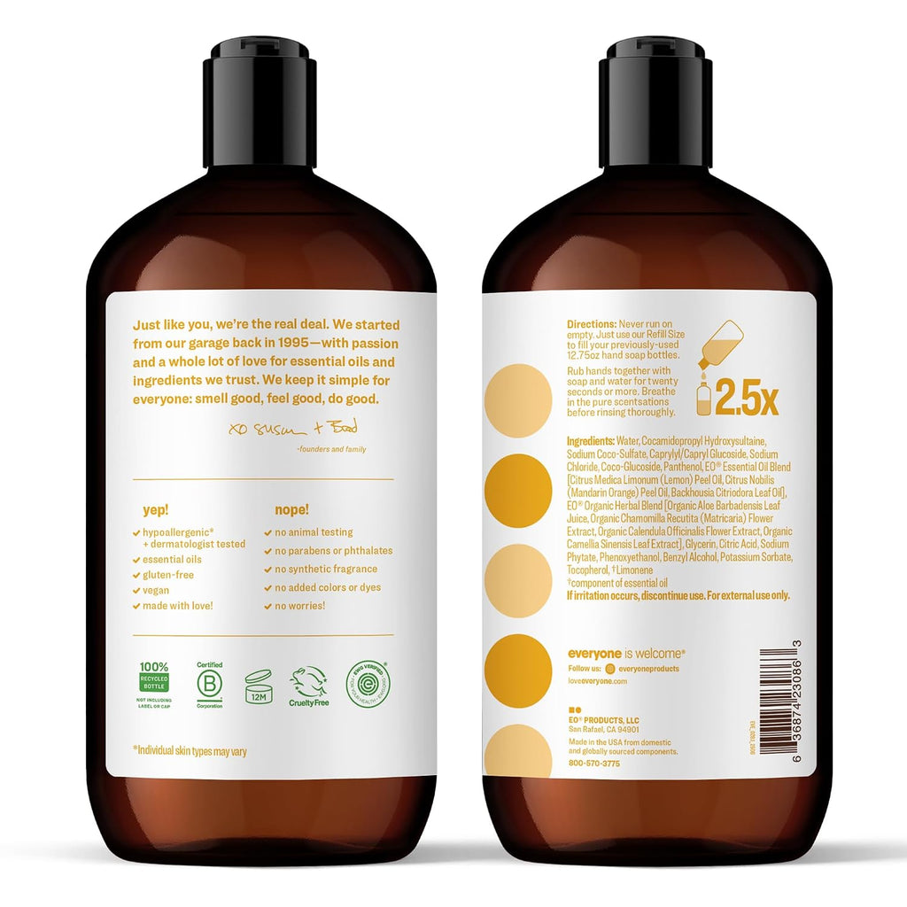 Everyone Liquid Hand Soap Refill, Meyer Lemon Mandarin, 32 oz 2-Pack