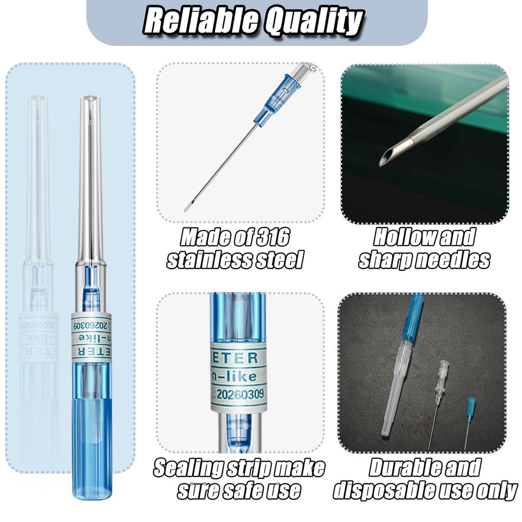 Catheter Piercing Needles 50Pcs Mixed Sizes 14G 16G 18G 20G 22G