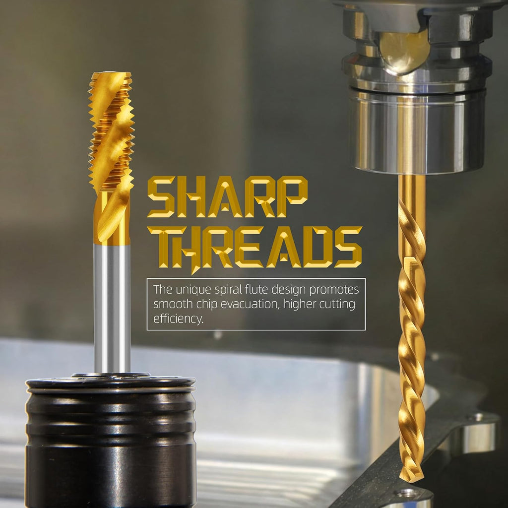 1/2"-13 UNC Spiral Flute Thread Tap and 27/64" Drill Bit Set for Metal