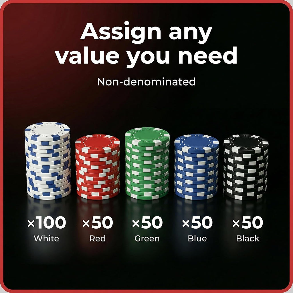 Poker Chip Set - Classic 300PCS Poker Set with Aluminum Case, 11.5 Gram Casino Chips for Texas Holdem Blackjack
