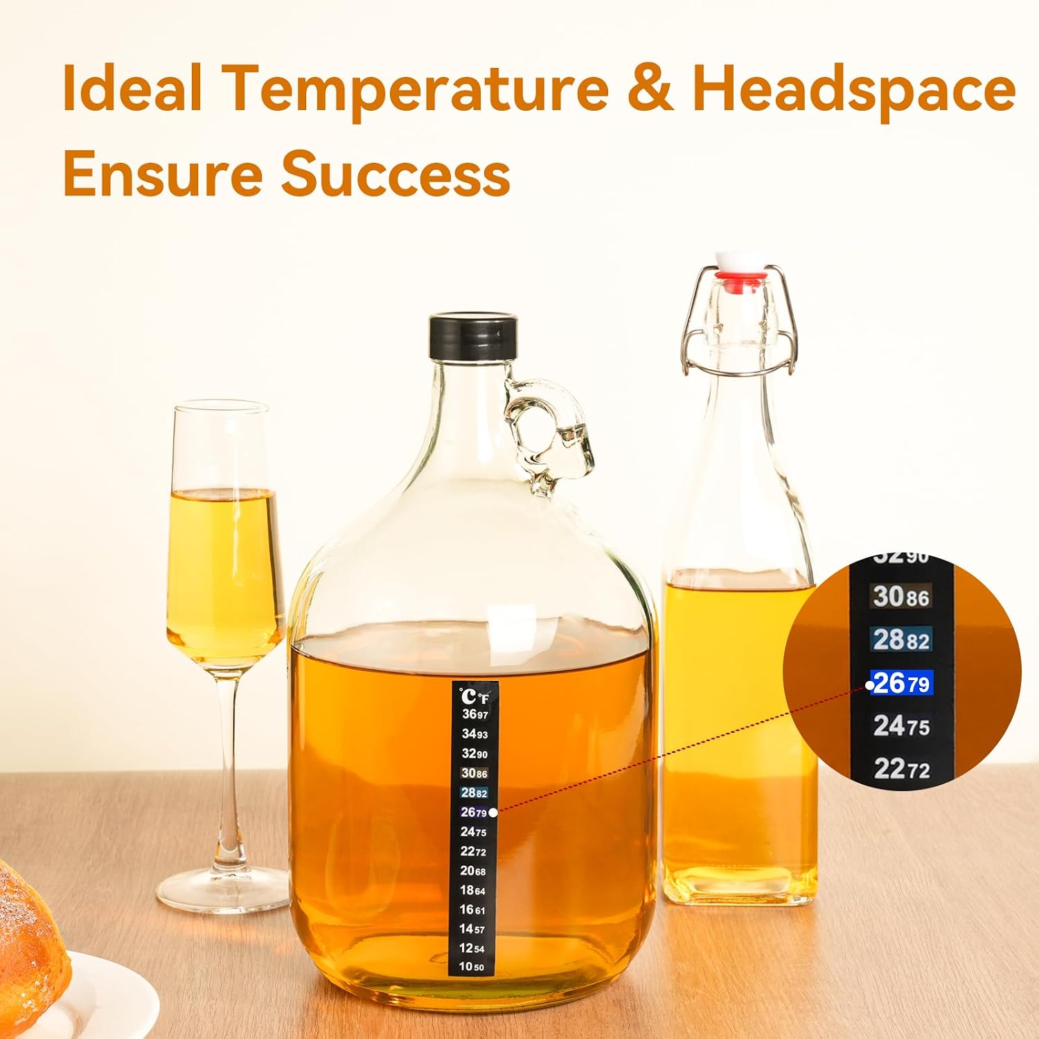 Mead Making Kit for Beginners - Complete Home Brewing Starter Set with Reusable Supplies, 1 Gallon Glass Honey Wine