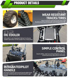 Mini Skid Steer Loader Stand-On Compact Track Loader Front Bucket Loader with All Terrain Track System for Digging