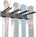 Garage Storage Organization Wall Ski Rack 4 Pairs of Skis | Wall Mount Ski Hanger for Garage, Home, Snowboard Wall