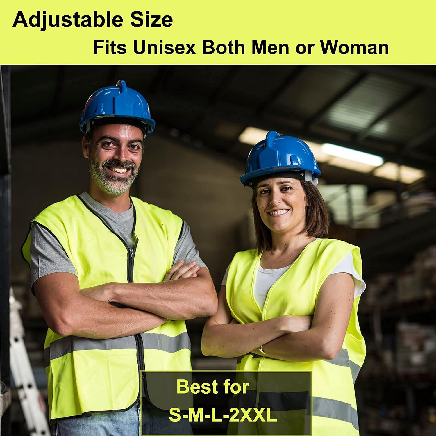 Safety Vests 20 Pack Bulk - Yellow Reflective High Visibility Construction ANSI Class 2 Work Vests for Men,Woman,Hi