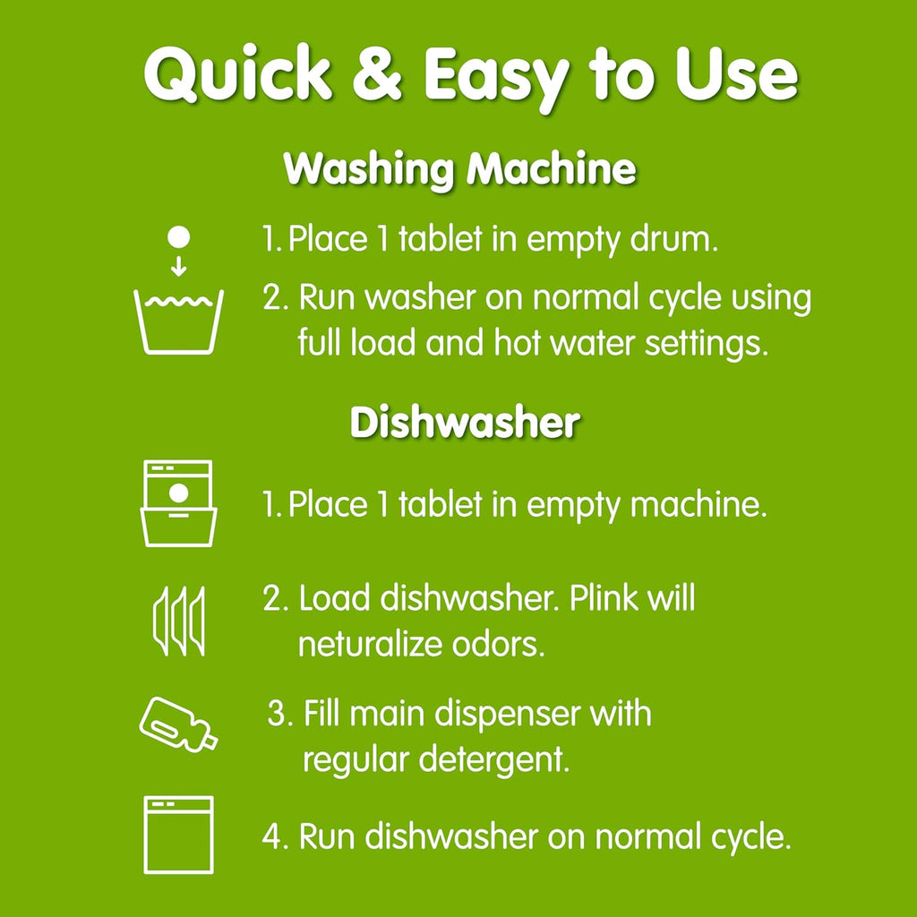 Washer & Dishwasher Cleaner Tablets, Lemon Deodorizer, 12 Count