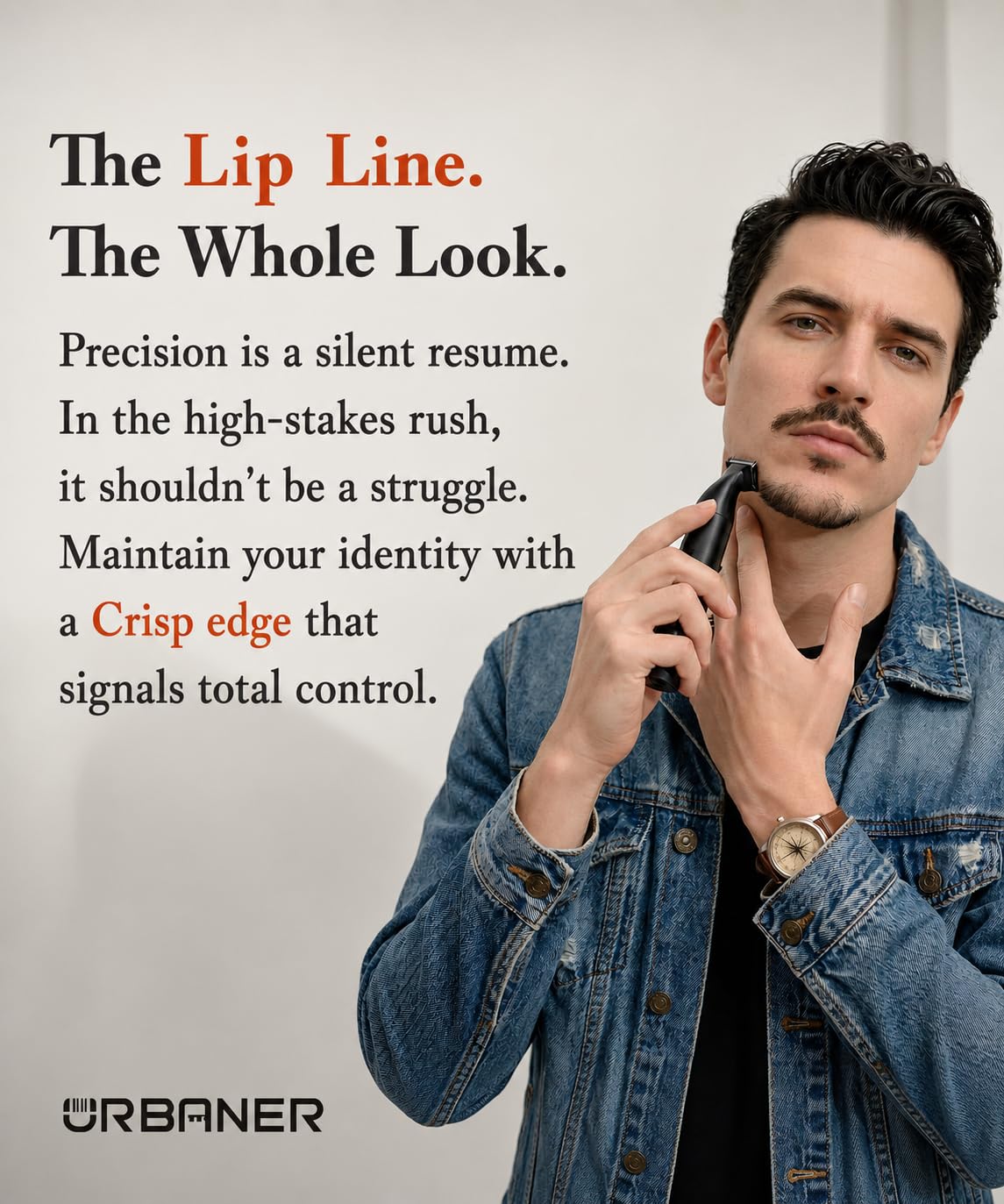 Mustache Trimmer for Men, Precision Beard Trimmer, IPX8 Waterproof