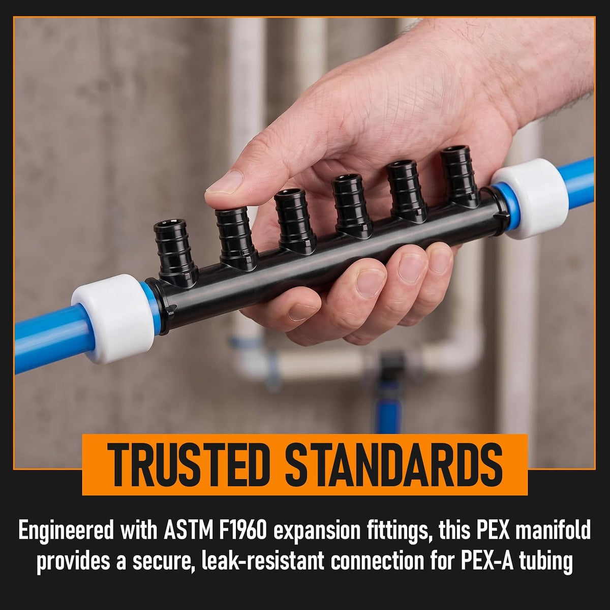 Pangda 2 Pack 6 Outlets Open Pex-a Expansion Poly PPSU Manifold 3/4 x 1/2"