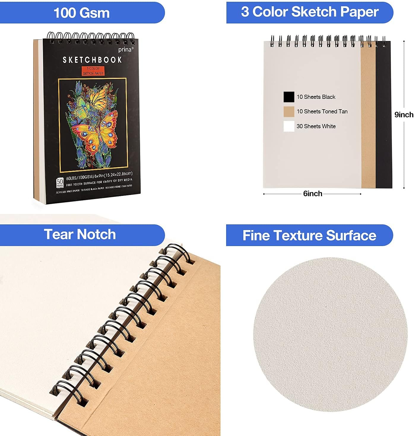 76 Pack Drawing Set Sketching Kit, Pro Art Supplies with 3-Color Sketchbook, Include Tutorial, Colored, Graphite