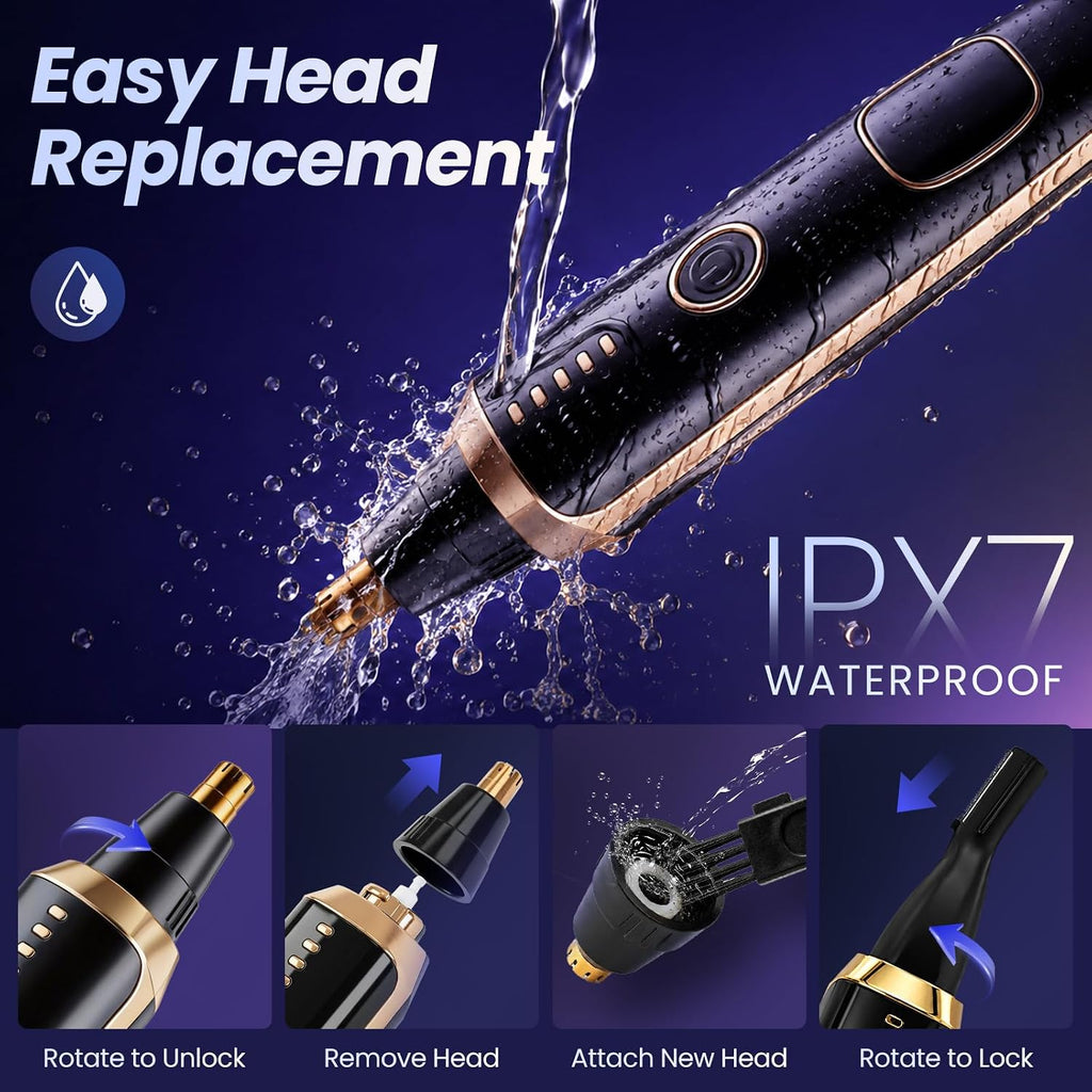 Nose and Ear Hair Trimmer for Women Men,2 in 1 LED Display Eyebrow Hair Trimmer with USB Rechargeable,2026 Portble