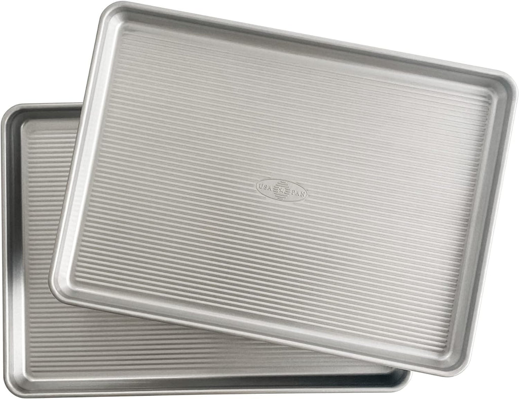 Bakeware Half Sheet Pan, Set of 2 Baking Sheets, Aluminized Steel