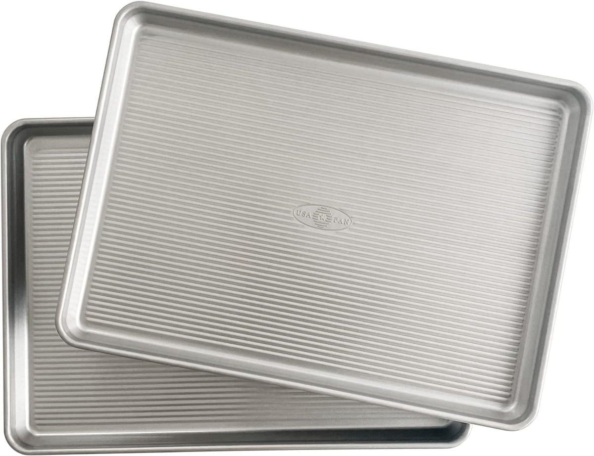 Bakeware Half Sheet Pan, Set of 2 Baking Sheets, Aluminized Steel