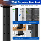 42" Modular Cable Railing Corner Post for Deck Porch, T-drilled