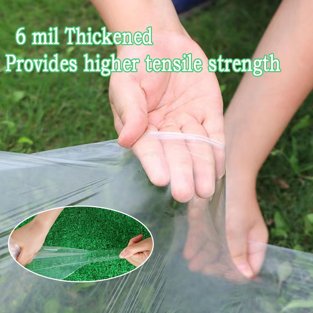12x26FT Greenhouse Plastic Sheeting, 6 Mil Clear Poly Film Cover
