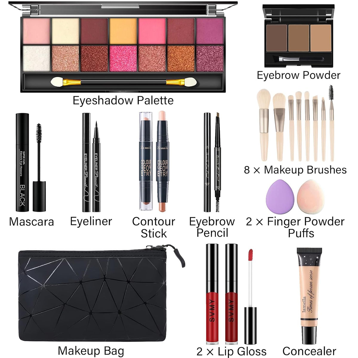 Makeup Set for Women, Makeup Kit for Women Full Kit, Travel Makeup Set, Makeup Gift Set for Girls, 14-Color Eyeshadow