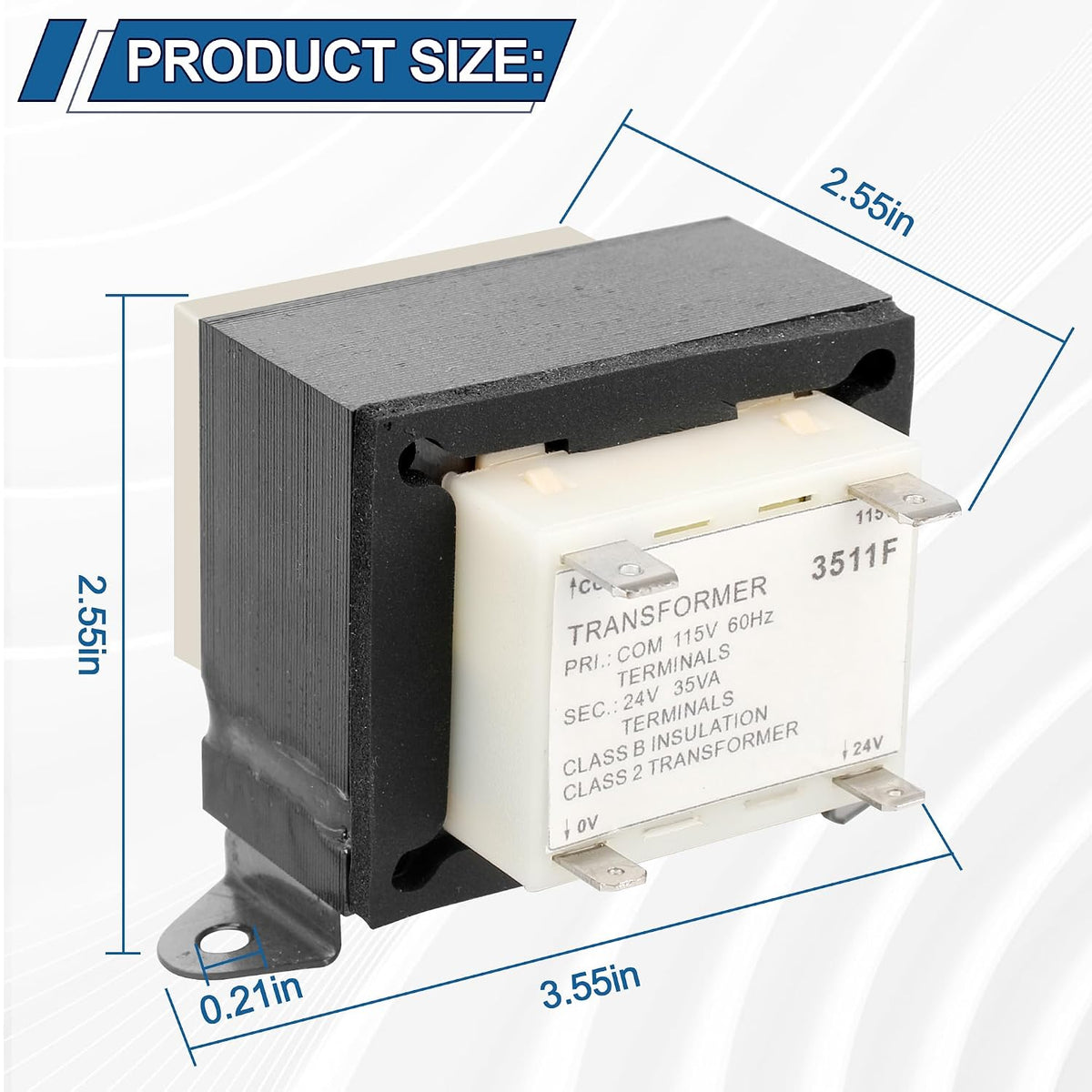 TRR01729 Furnace Transformer Replacement for 115V to 24V Transformers, Trane Furnaces Compatible with HVAC Replacement Part, 24V-SEC 35VA Transformer Replace C340041P05